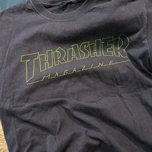 THRASHER blue and lime green T shirt